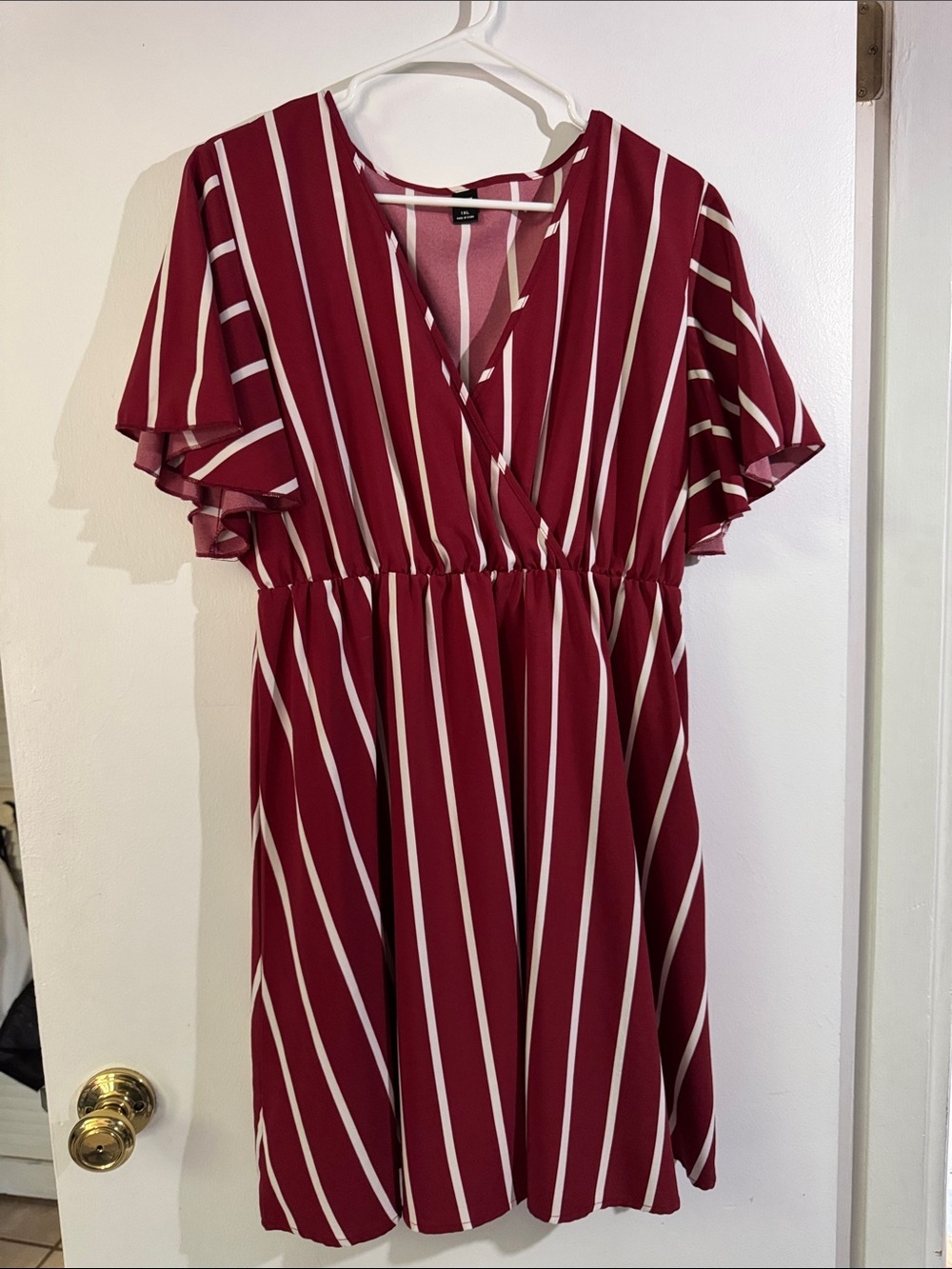 Women's Burgundy Striped Dress